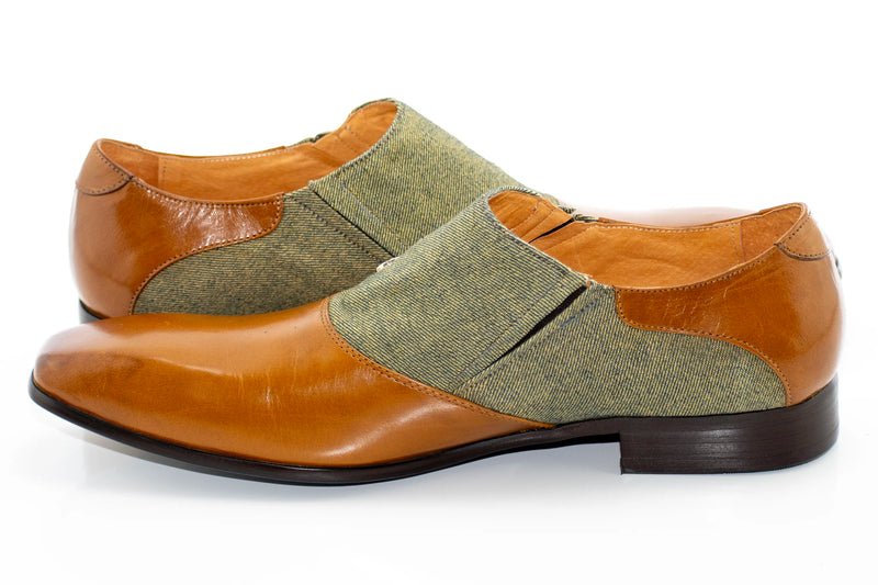 Cognac Button-Up Slip-On Dress Loafer