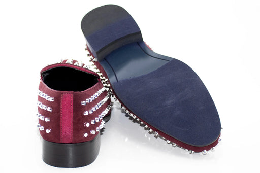 Burgundy Ultrasuede Studded Smoking Loafer