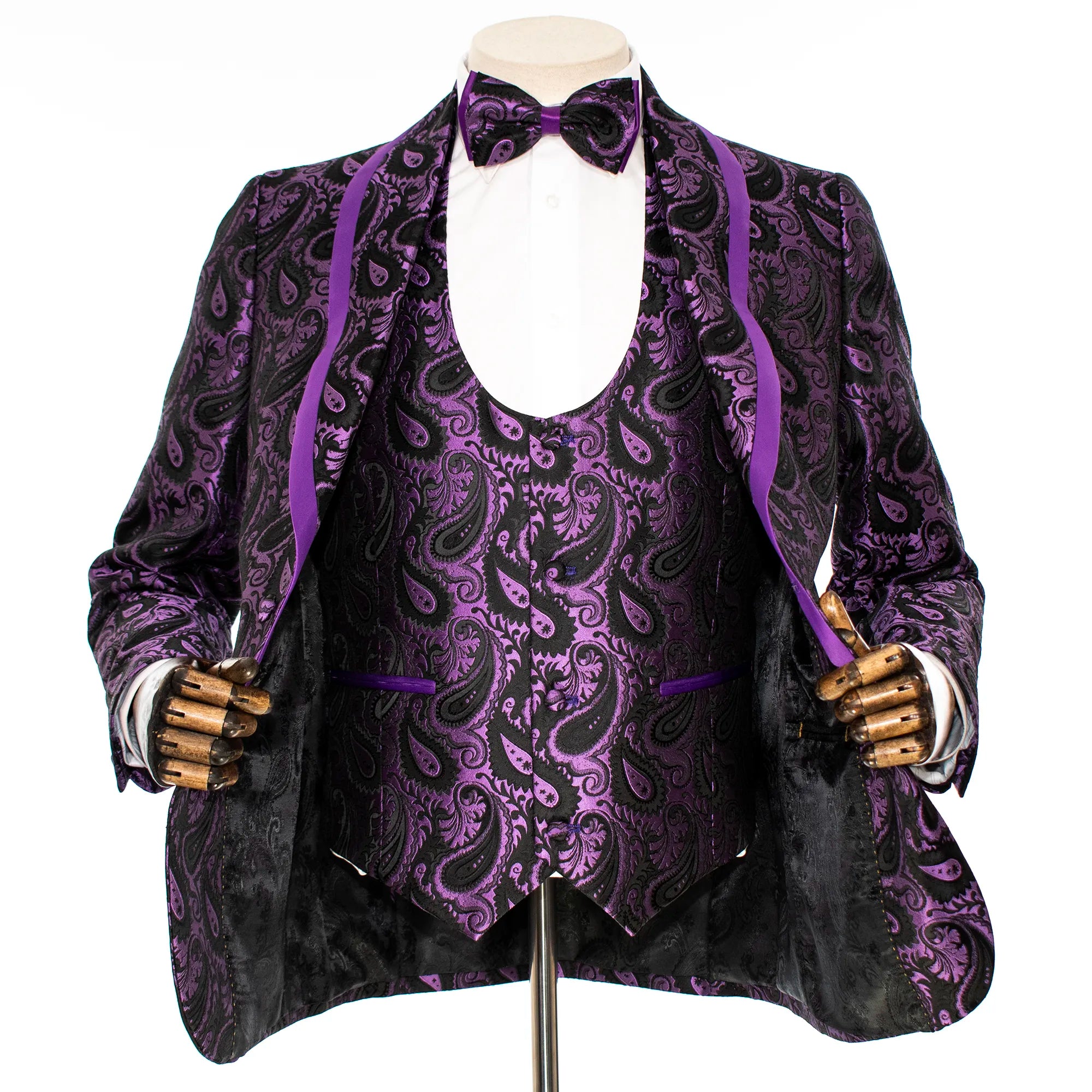 Purple Paisley 3-Piece Tailored-Fit Tuxedo