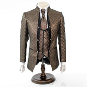 Coco Metallic 3-Piece Slim-Fit Tuxedo with Mandarin Collar