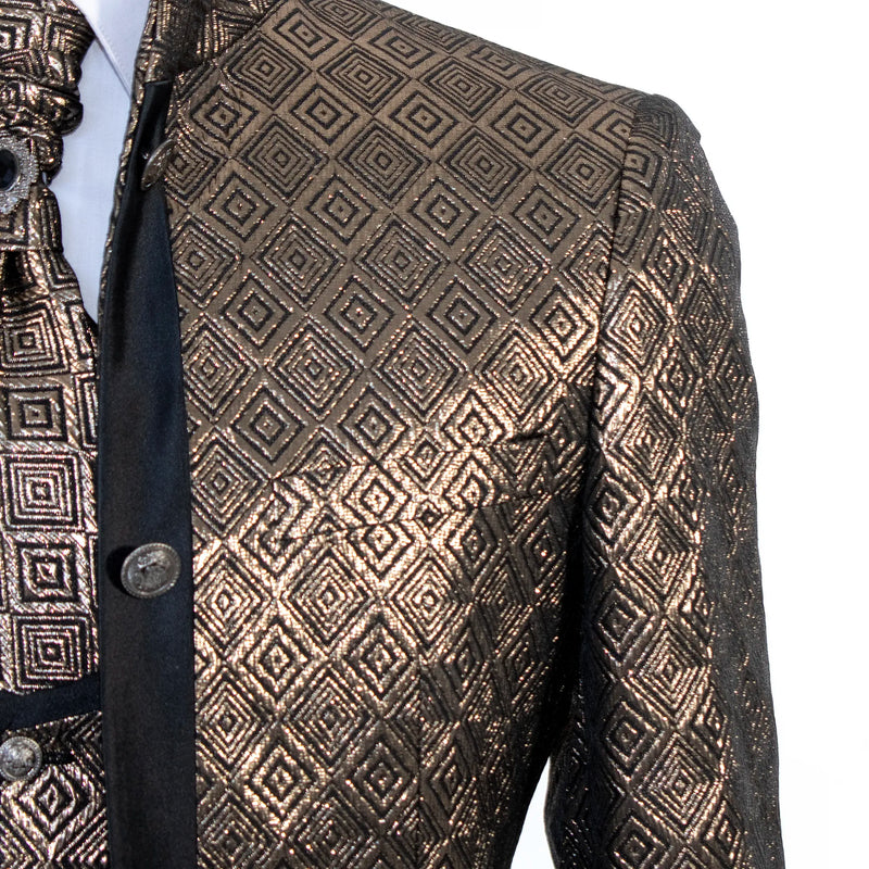 Coco Metallic 3-Piece Slim-Fit Tuxedo with Mandarin Collar