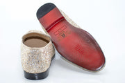 Gold Glitter Metal-Bit Smoking Loafer