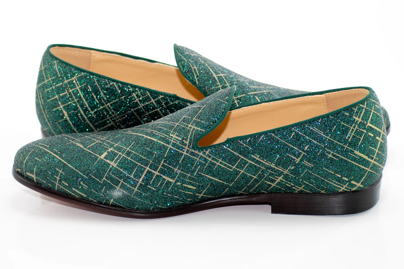 Green Crosshatch Textured Dress Loafer