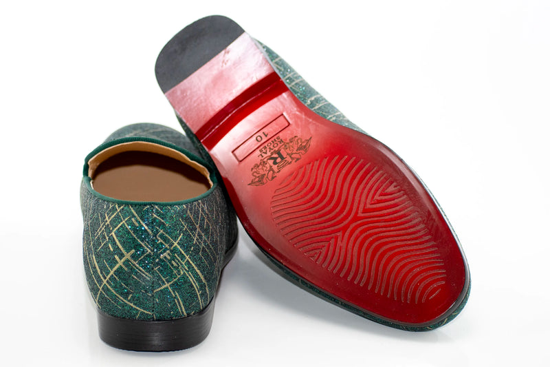 Green Crosshatch Textured Dress Loafer