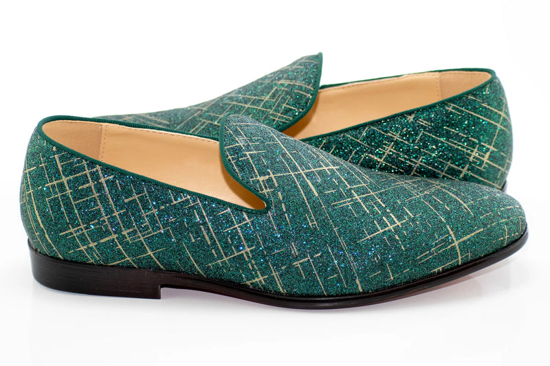 Green Crosshatch Textured Dress Loafer