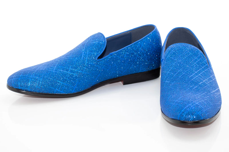 Royal Blue Crosshatch Textured Dress Loafer
