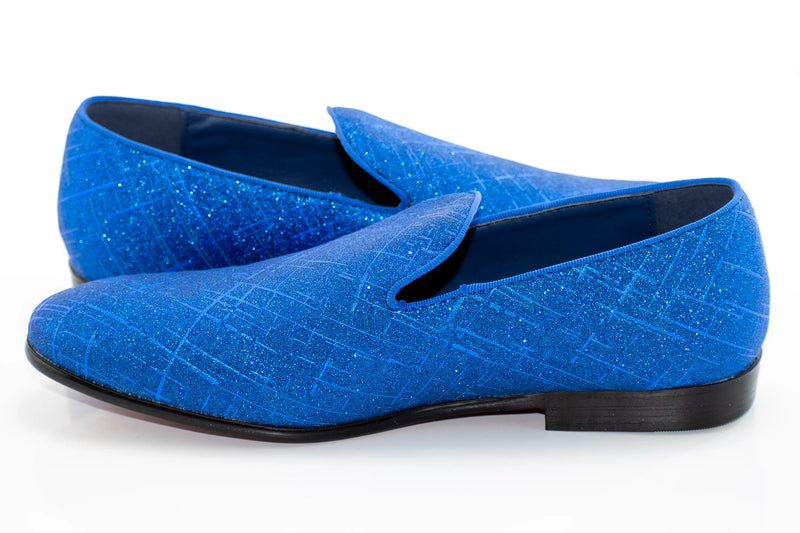 Royal Blue Crosshatch Textured Dress Loafer