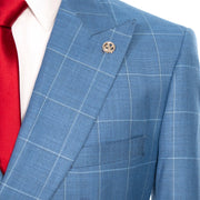 Blue Windowpane 2-Piece Modern-Fit Suit