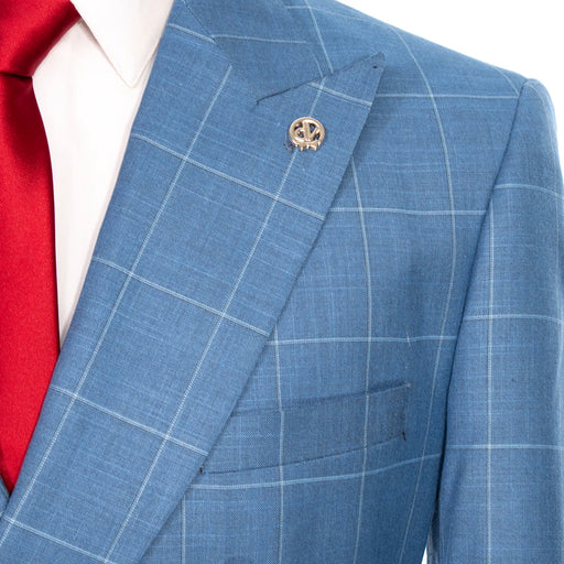 Blue Windowpane 2-Piece Modern-Fit Suit