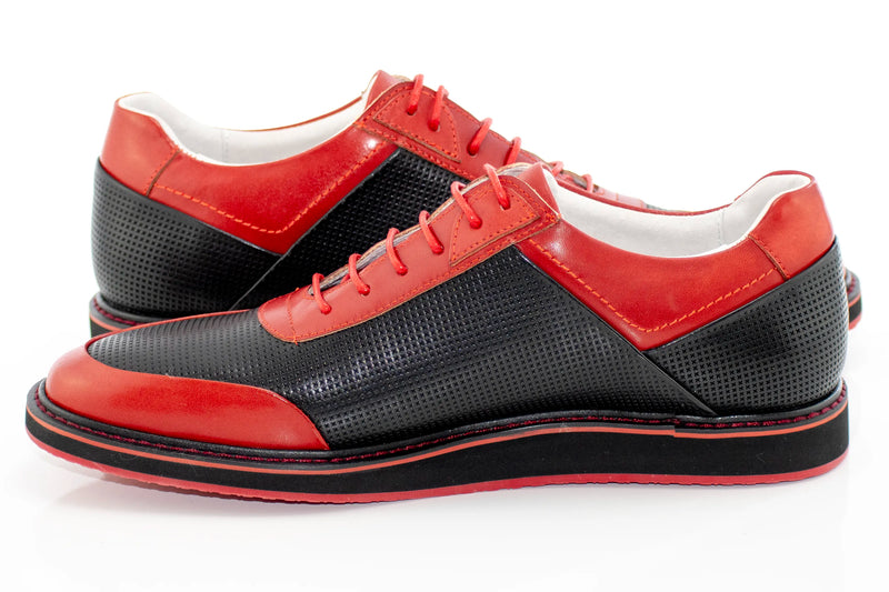 Black and Red Leather Dress Sneaker