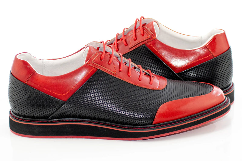 Black and Red Leather Dress Sneaker