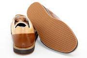 Men's Brown And Tan Leather Modern Dress Sneaker
