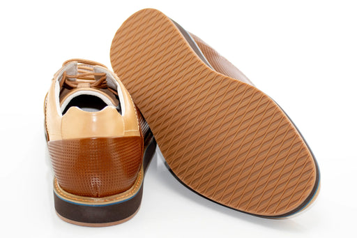 Men's Brown And Tan Leather Modern Dress Sneaker
