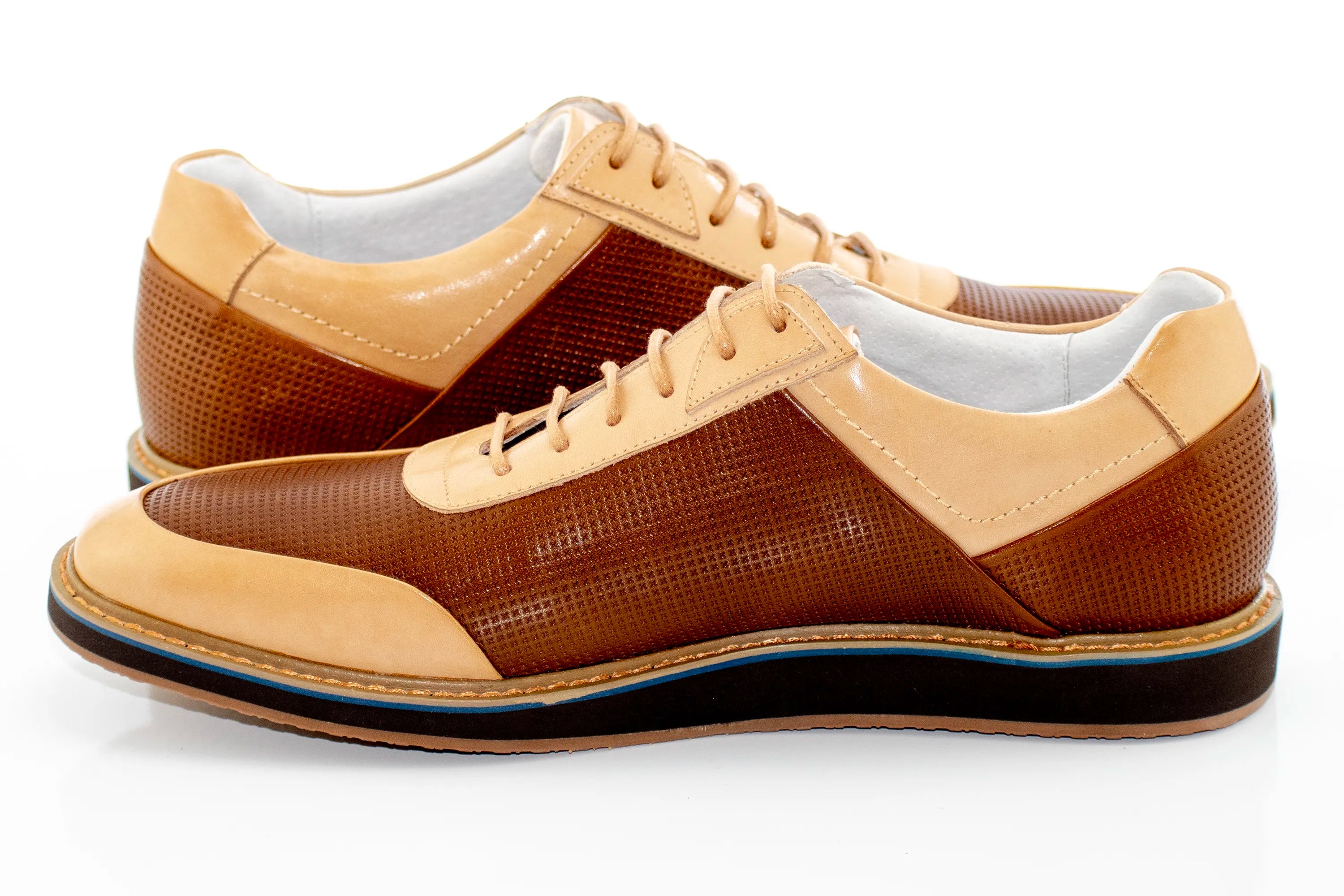 Brown and Natural Leather Dress Sneaker 10 / Brown/Natural