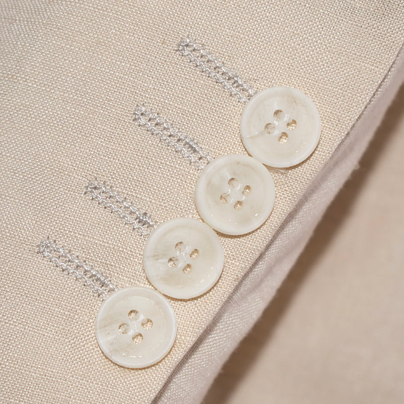 Natural Linen 3-Piece Tailored-Fit Suit