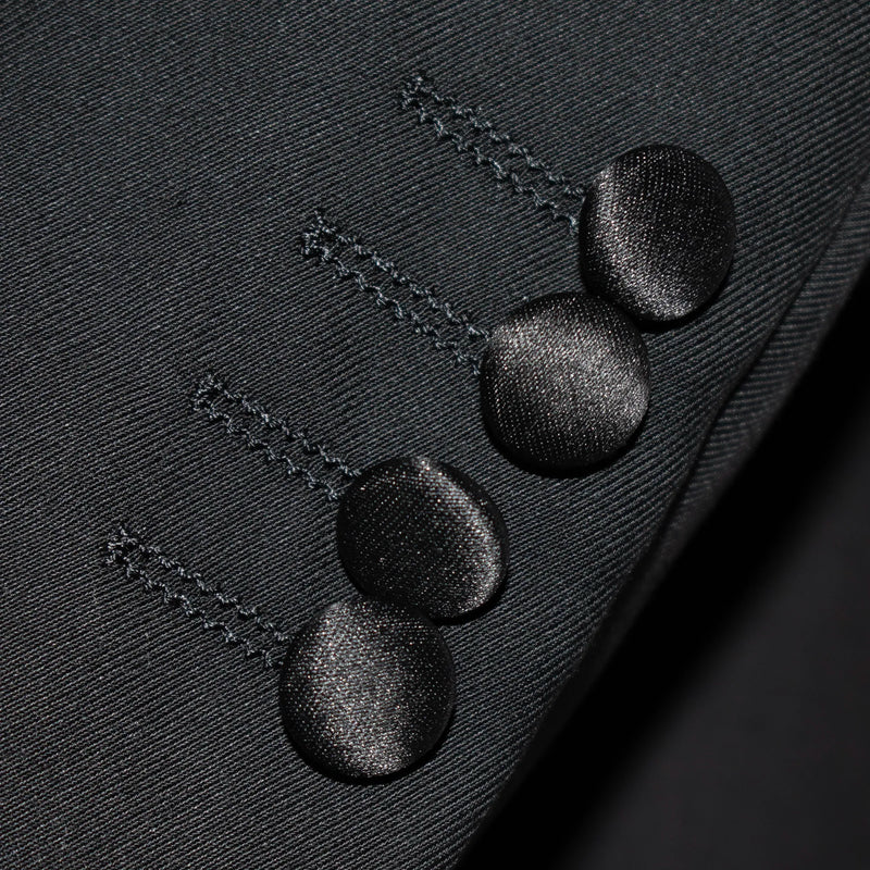 Black 3-Piece Slim-Fit Tailcoat Tuxedo