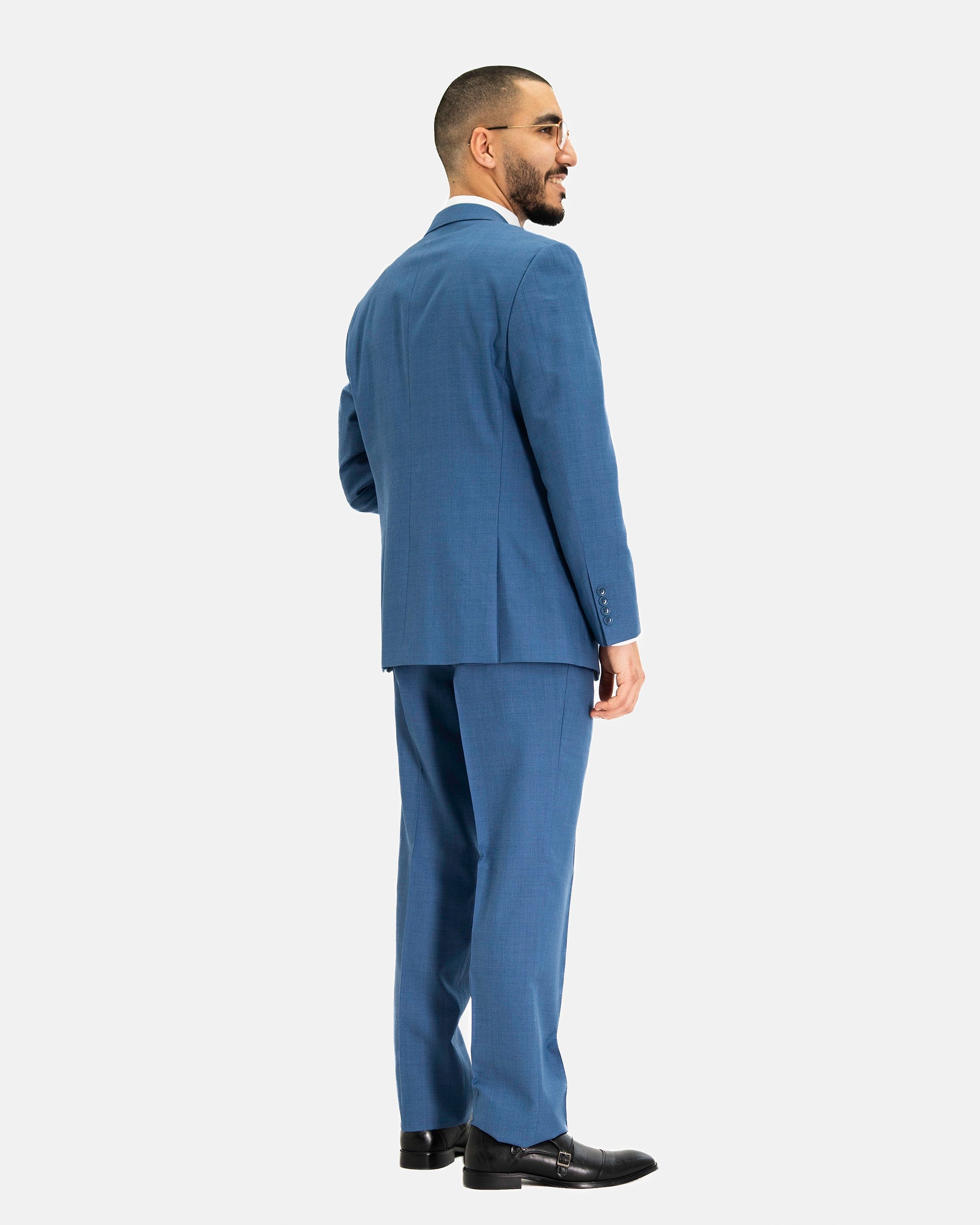Lapis Blue 2-Piece Modern-Fit Wool Suit