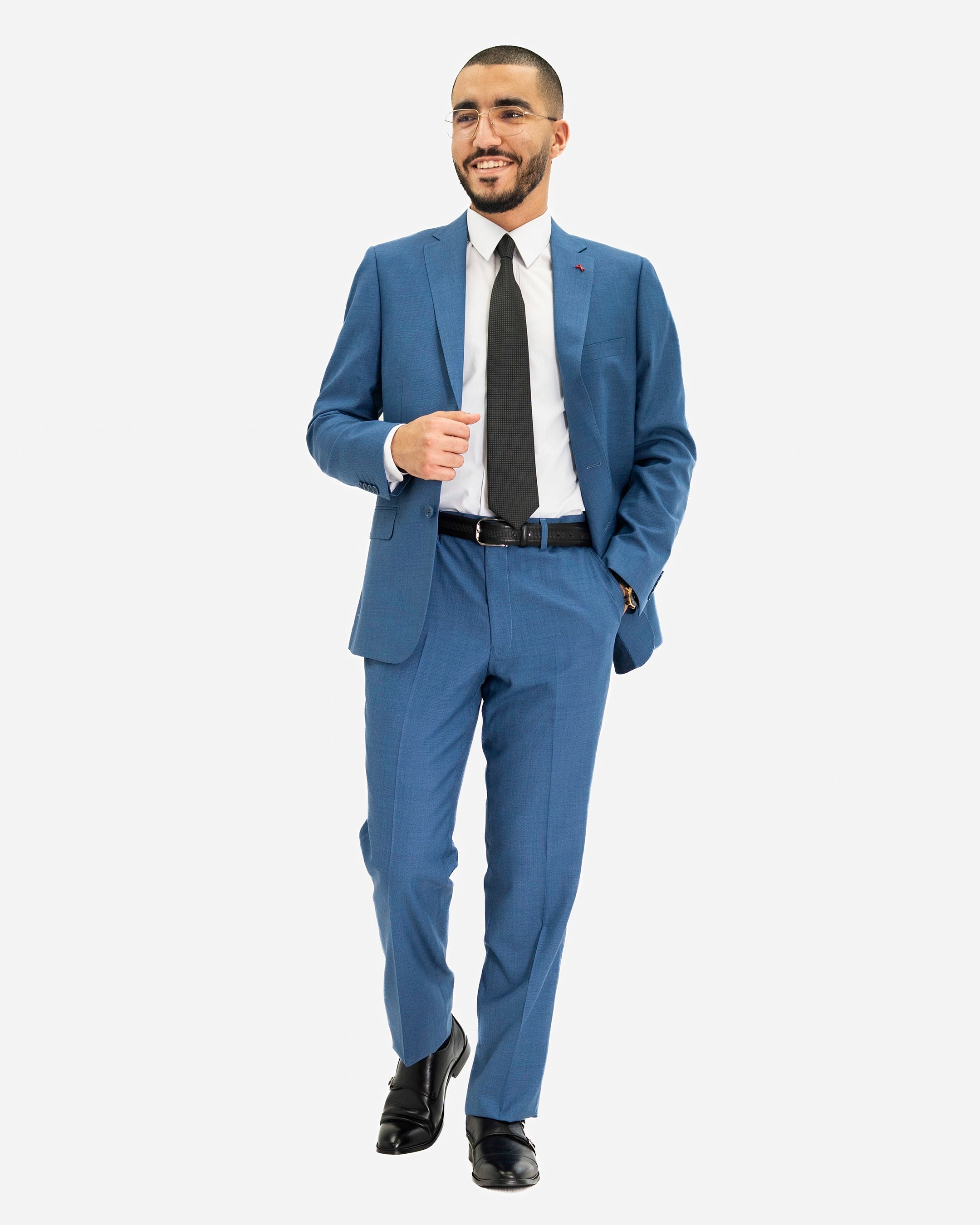 Lapis Blue 2-Piece Modern-Fit Wool Suit