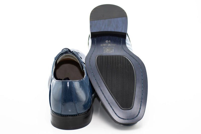 Crocodile Textured Leather Derby Dress Shoes