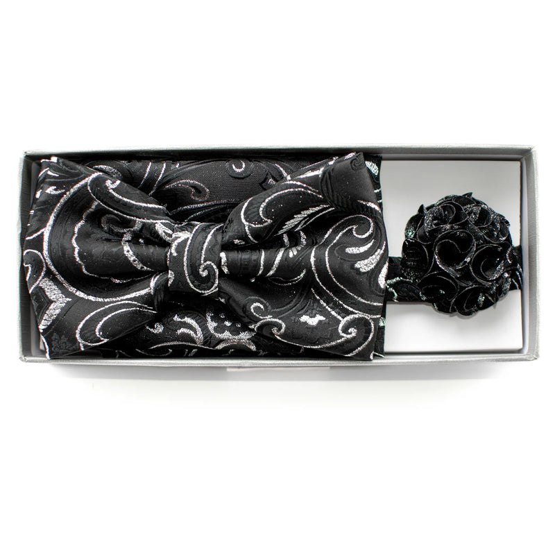 Metallic Paisley Bow Tie Set