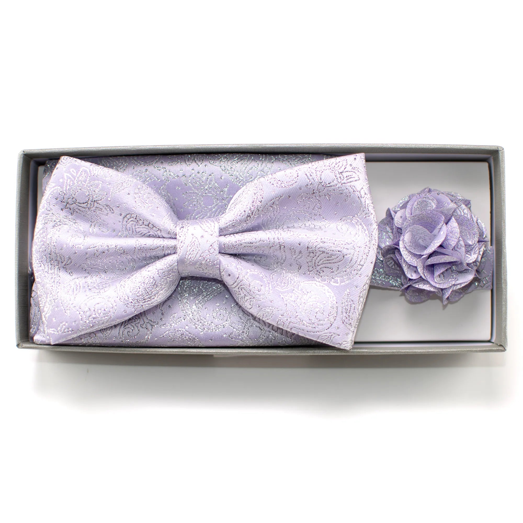 Metallic Paisley Bow Tie Set