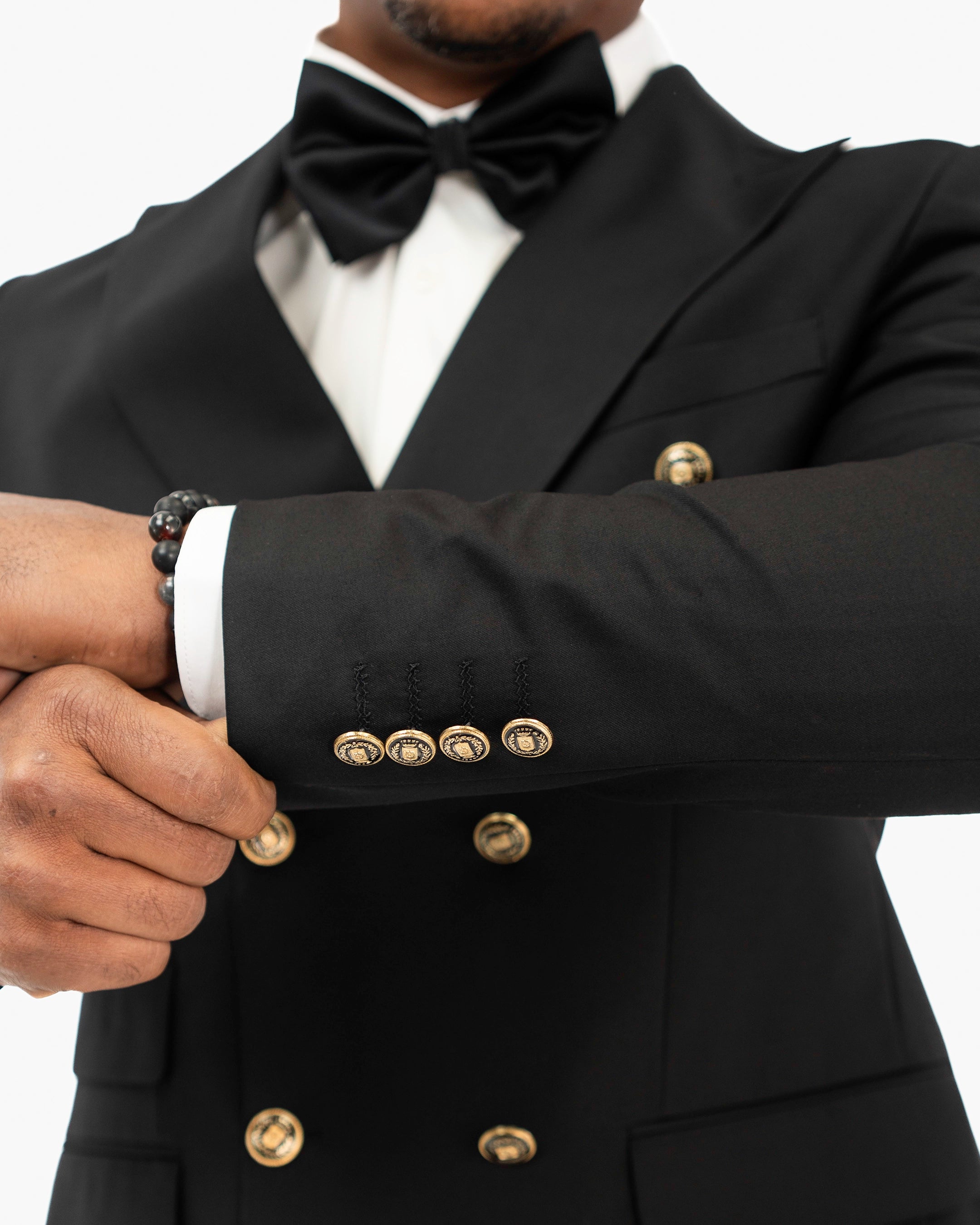 Black 2-Piece Double-Breasted Slim-Fit Suit