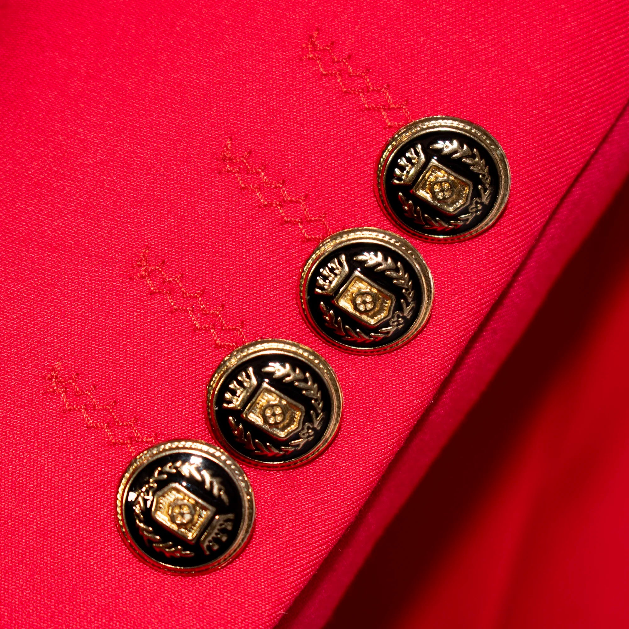 Red Double-Breasted 2-Piece Tailored-Fit Wool Suit