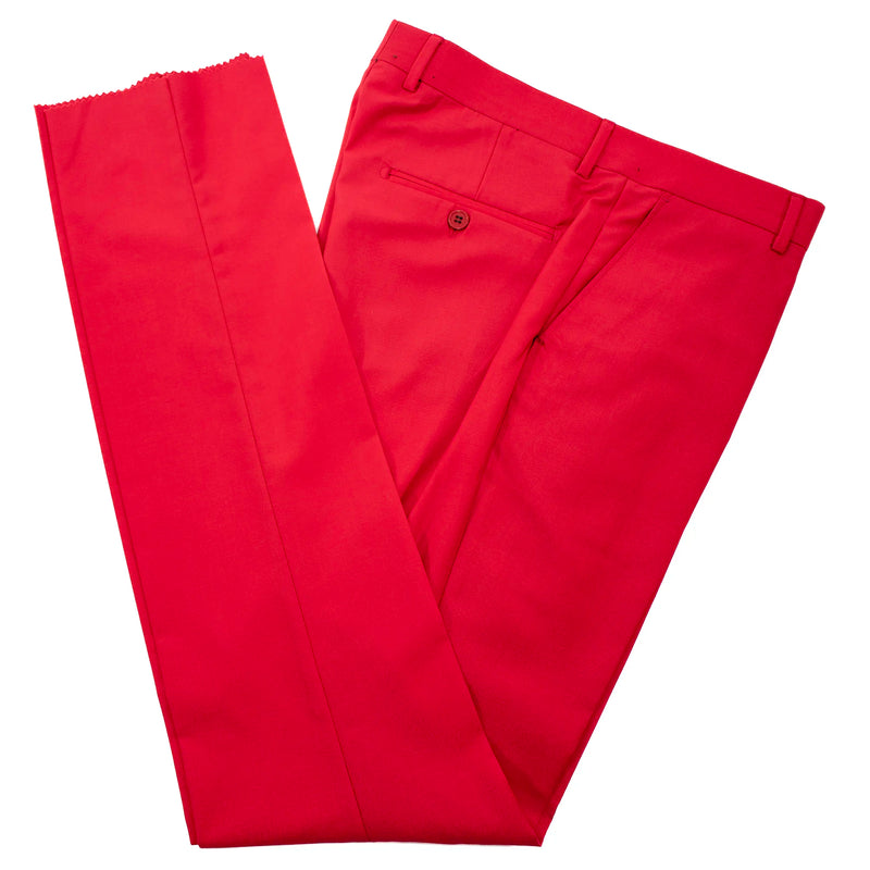 Red Double-Breasted 2-Piece Tailored-Fit Wool Suit