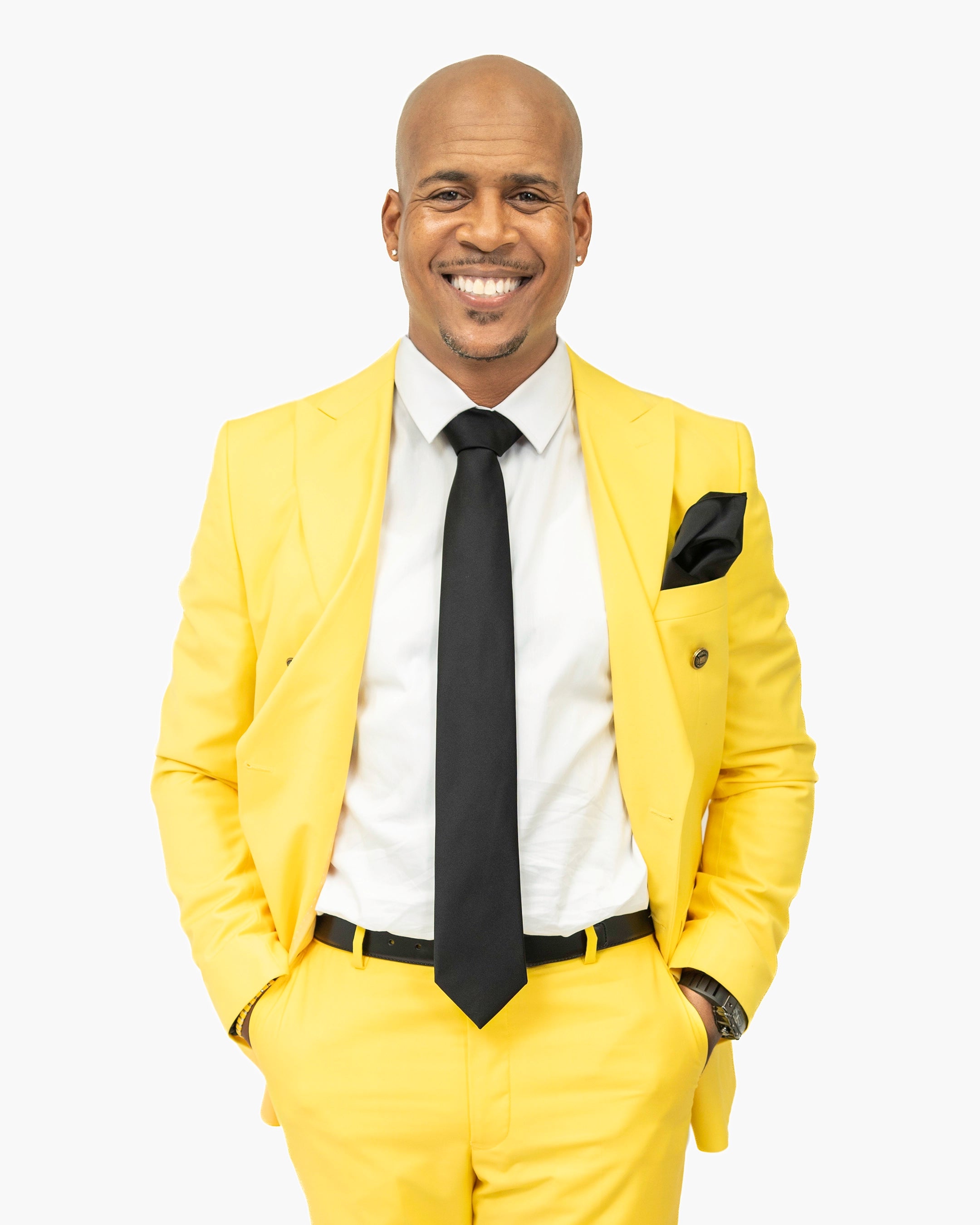 Yellow 2-Piece Double-Breasted Slim-Fit Suit