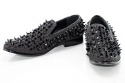 Black Glittered Spiked Loafer
