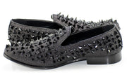 Black Glittered Spiked Loafer
