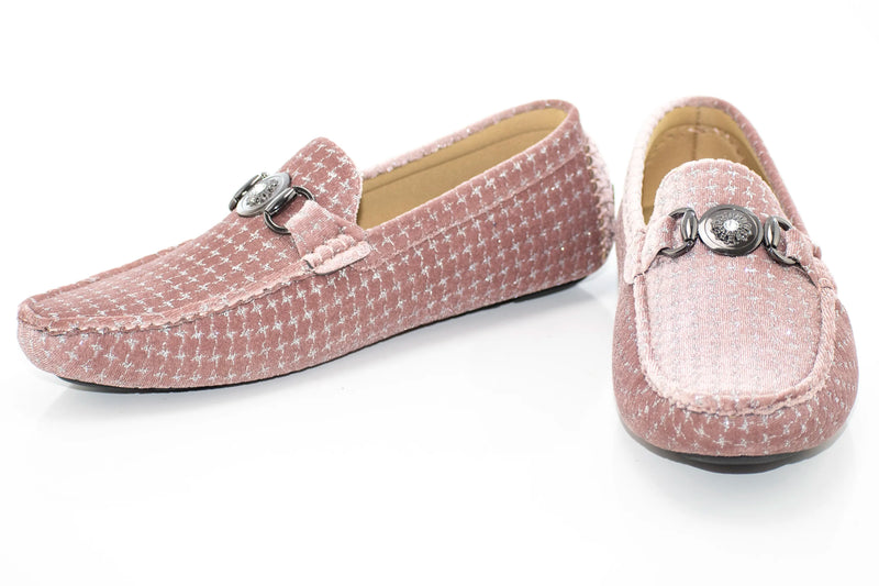 Dusty Rose Velvet and Silver Bit Loafer