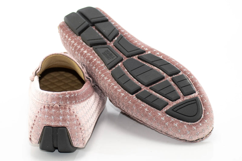 Dusty Rose Velvet and Silver Bit Loafer