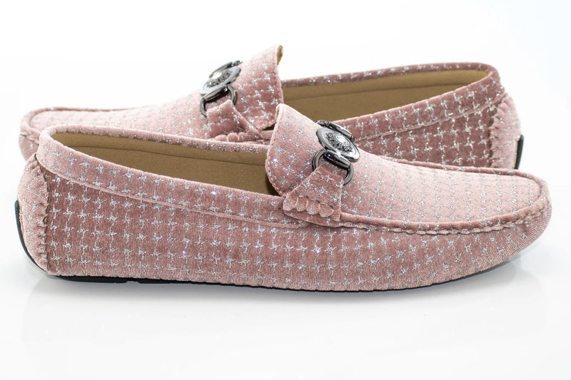 Dusty Rose Velvet and Silver Bit Loafer