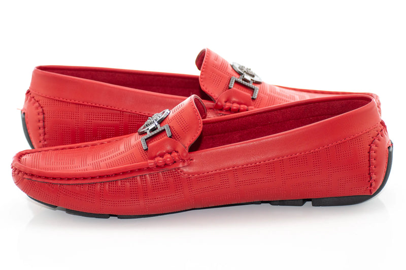 Red Designer-Bit Driver Loafer