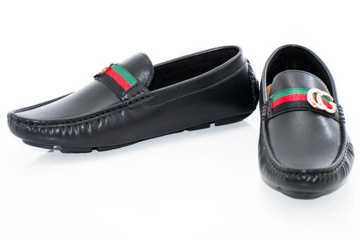 Black Driver Loafer with Designer "CG" Bit