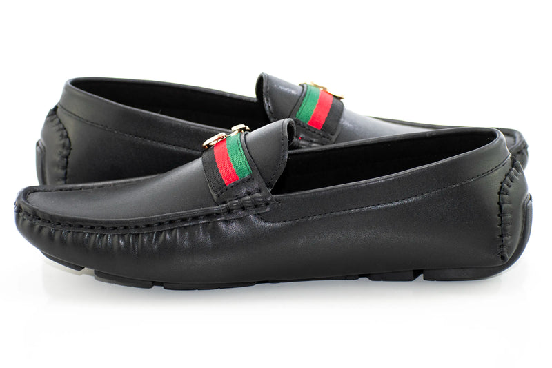 Black Driver Loafer with Designer "CG" Bit