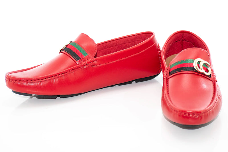Red Driver Loafer with Designer "CG" Bit