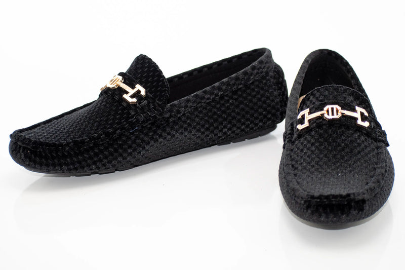 Black Checkered Velvet Driver with Gold Snaffle