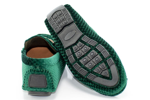 Green Checkered Velvet Driver with Gold Snaffle