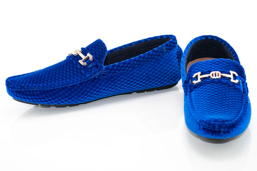 Royal Blue Checkered Velvet Driver with Gold Snaffle