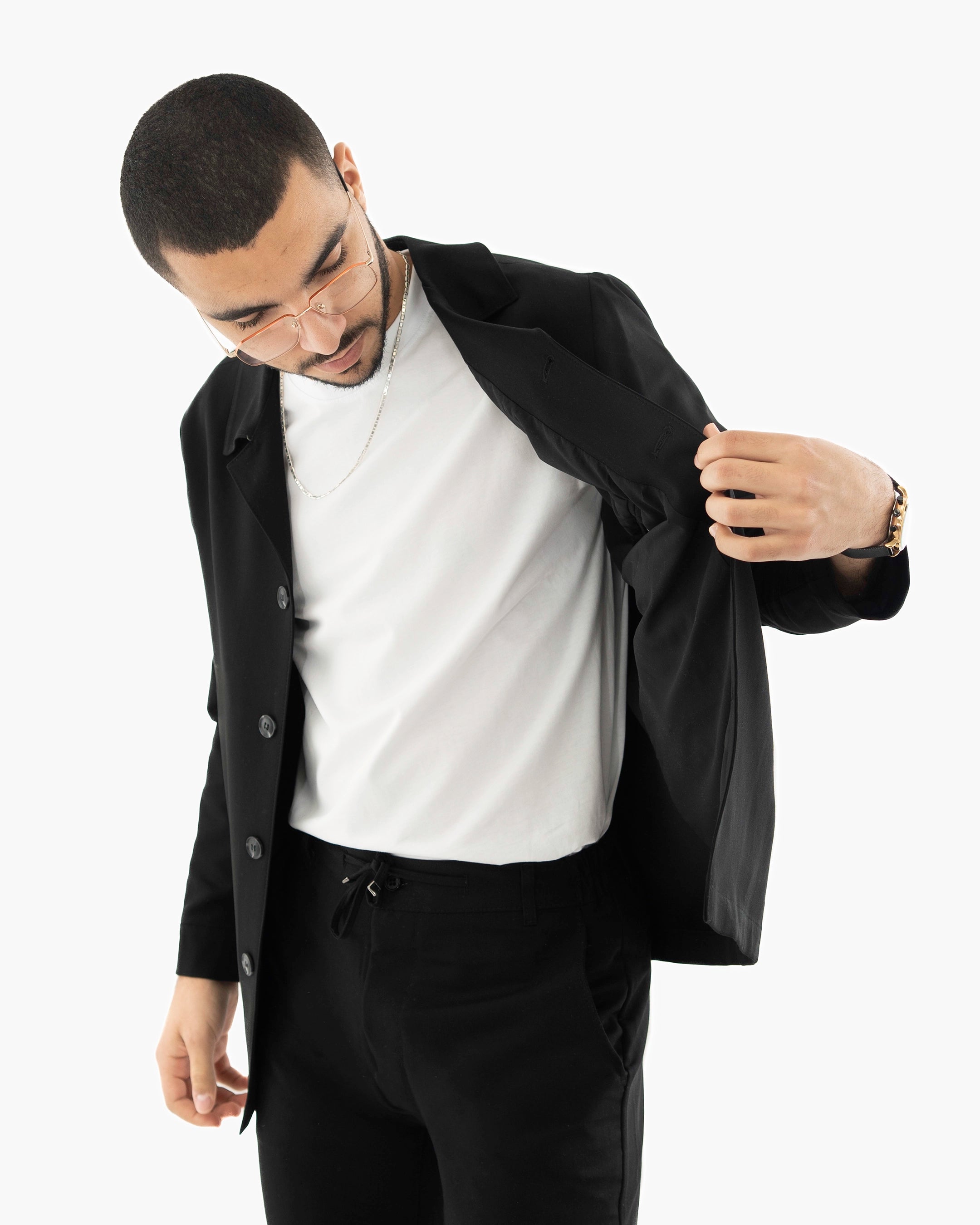 Black Casual 2-Piece Suit