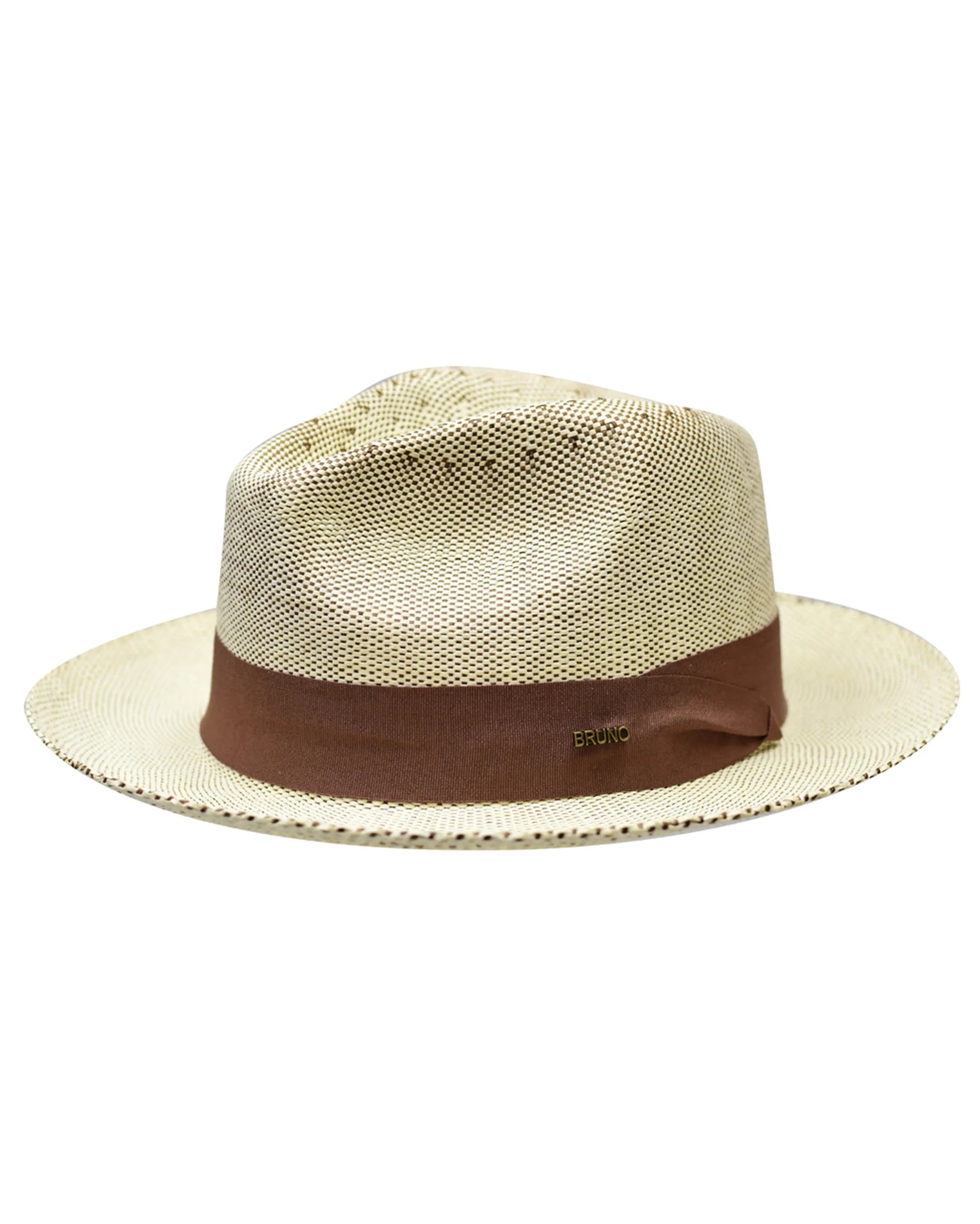 Natural Shantung Straw Fedora with Snap Brim