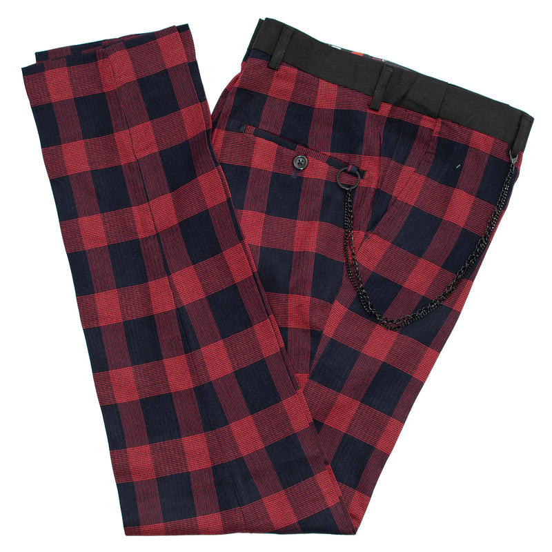 Red Plaid Dress Pants