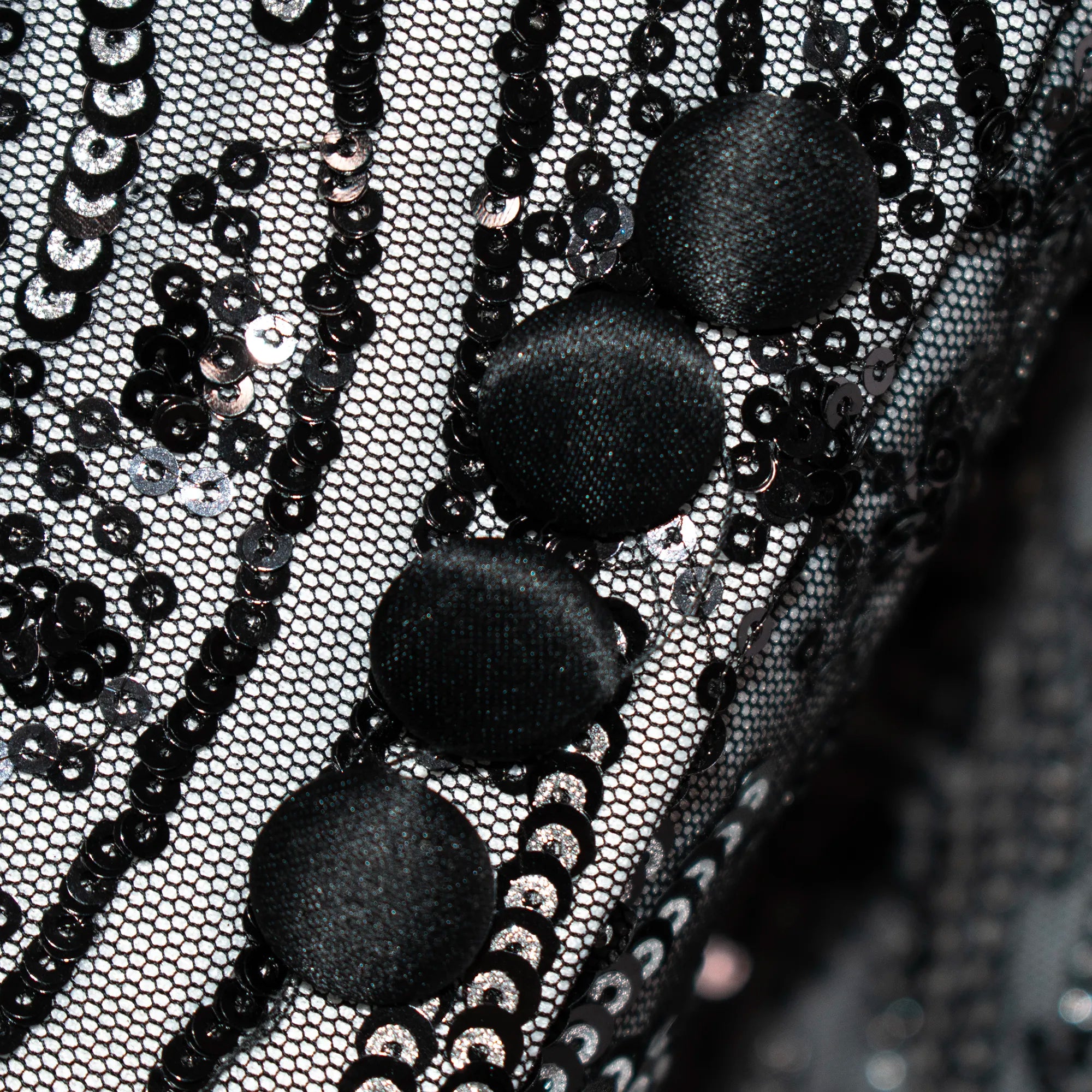 Black Sequined Leaves Modern-Fit Tuxedo Jacket