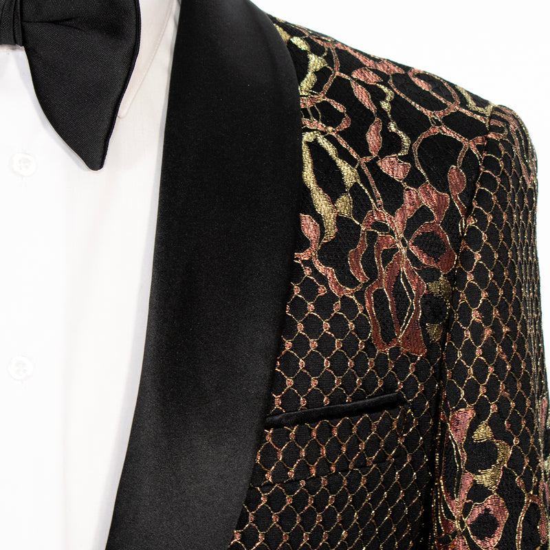 Peach Floral Trelis Modern-Fit Dinner Jacket