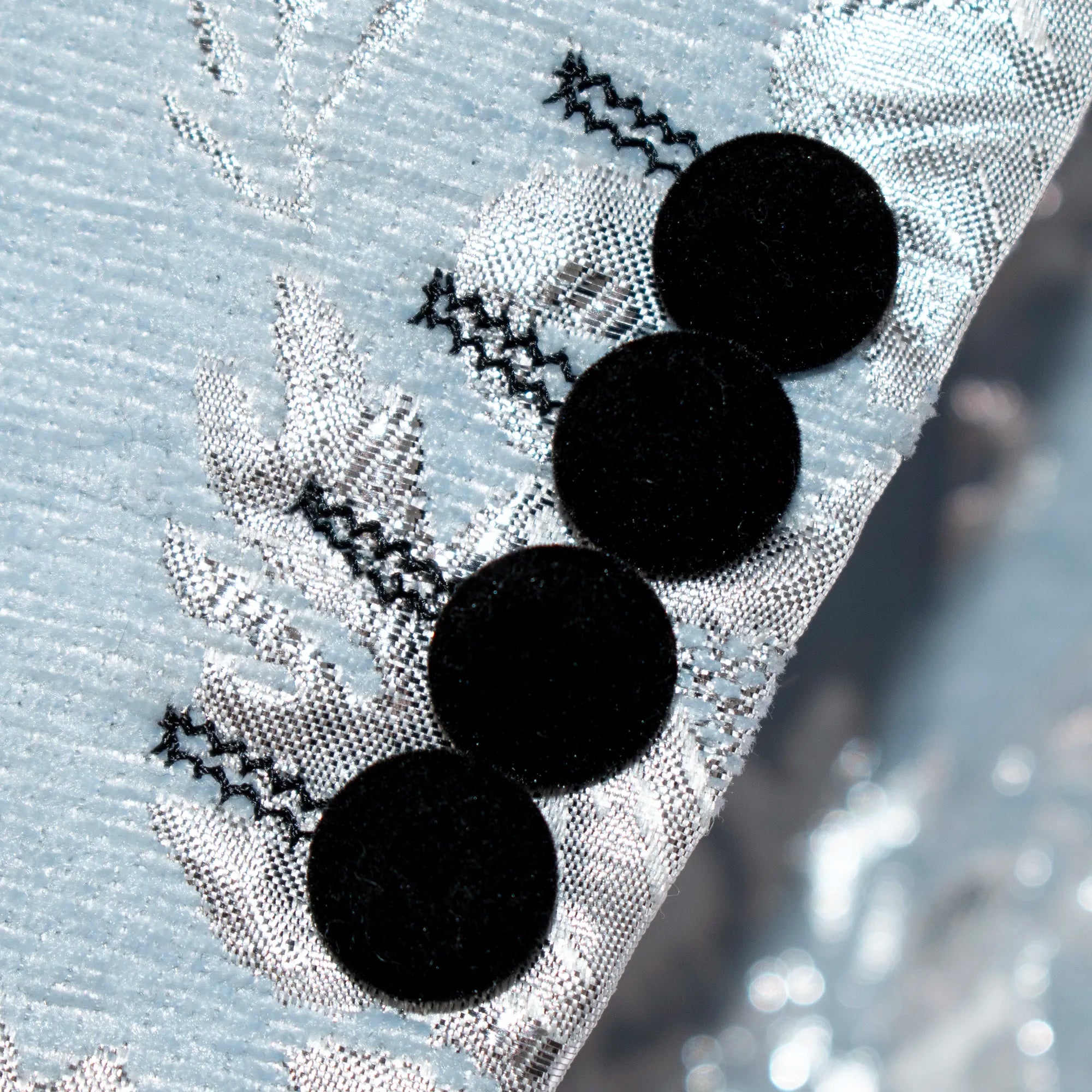 Light Blue Woven Baroque Patterned Velvet Lapel Dinner Jacket