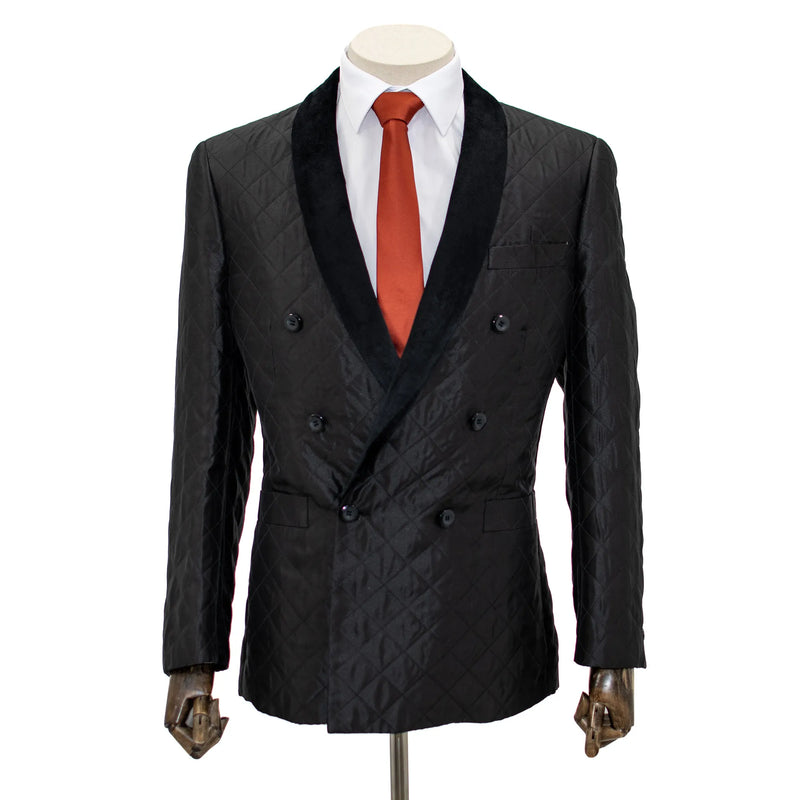 Black Quilted Modern-Fit Tuxedo Jacket