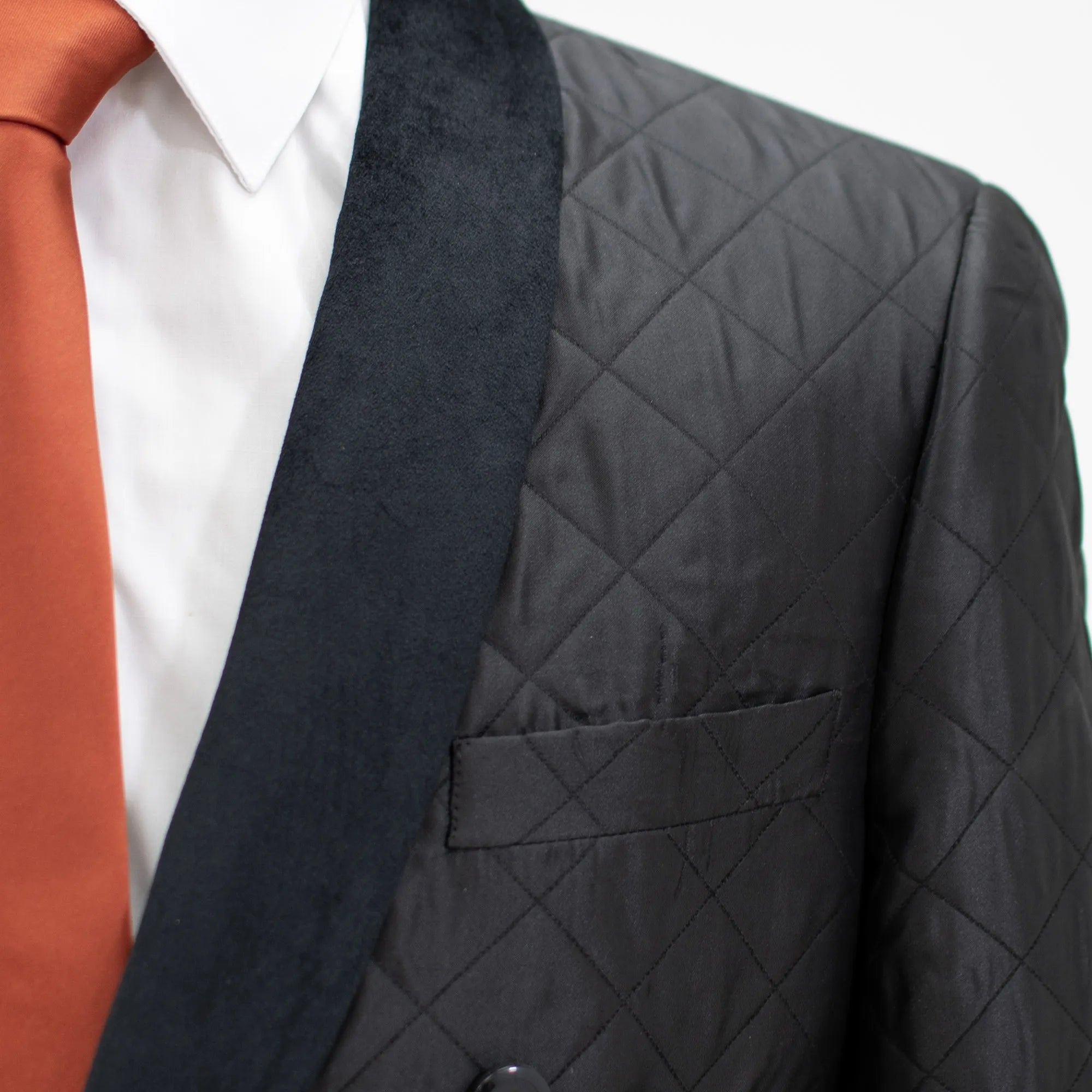 Black Quilted Modern-Fit Tuxedo Jacket
