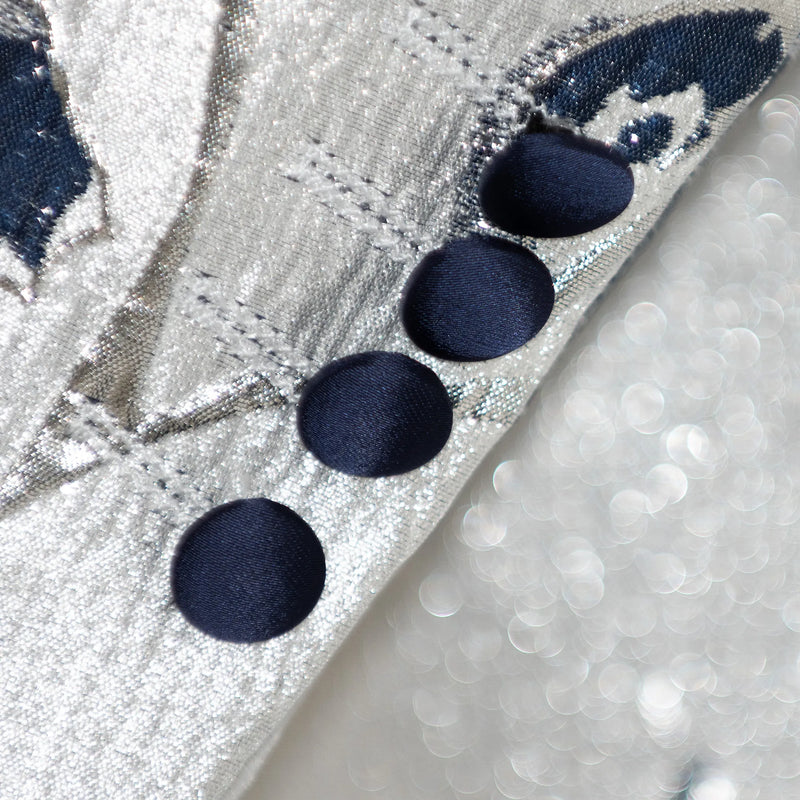 Navy Floral Embroidered Dinner Jacket